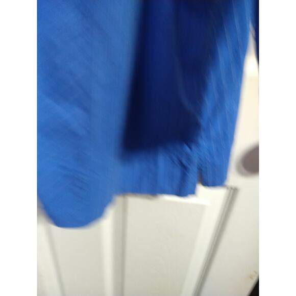 Avenue Woman 18/20 Shirt Blue Striped Classic Collared Button 3/4 Sleeve - Picture 6 of 8
